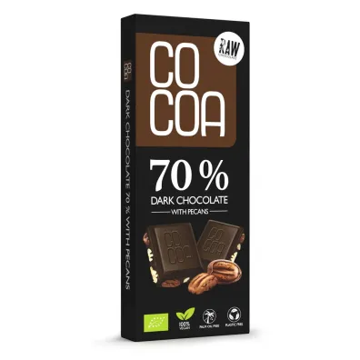 Cocoa Czekolada ciemna 70 % z orzechami pekan 40 g Bio