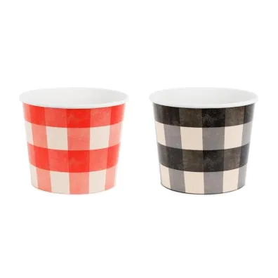 PartyDeco Wiaderka na przek�ski Krata 14cm