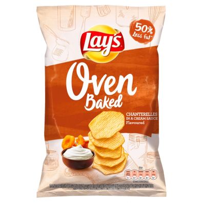 Lays Oven Baked Pieczone chipsy ziemniaczane o smaku kurek w śmietanowym sosie 125 g