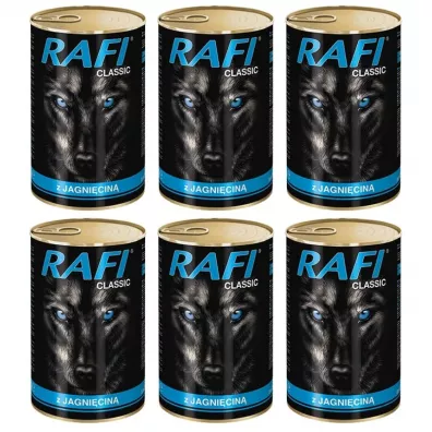 Rafi Classic Karma mokra dla psw z jagnicin Zgrzewka 6 x 1.24 kg