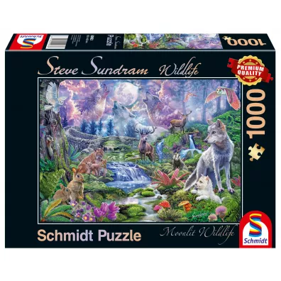 Puzzle 1000 el. Premium Quality. Zwierzta w blasku ksiyca Schmidt