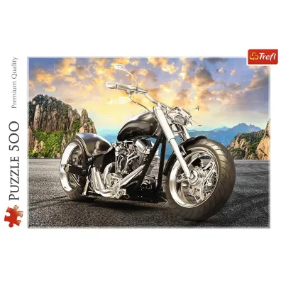 Puzzle 500 el. Czarny motocykl Trefl