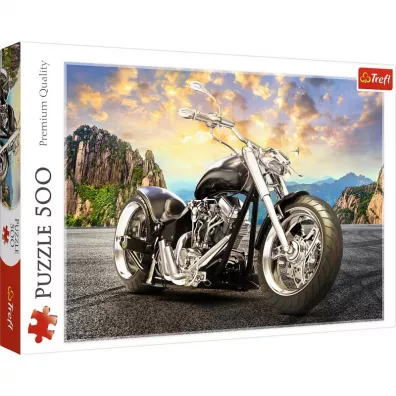 Puzzle 500 el. Czarny motocykl Trefl