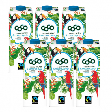 Coco Dr. Martins Woda kokosowa niefiltrowana Fair Trade Zestaw 6 x 1000 ml Bio
