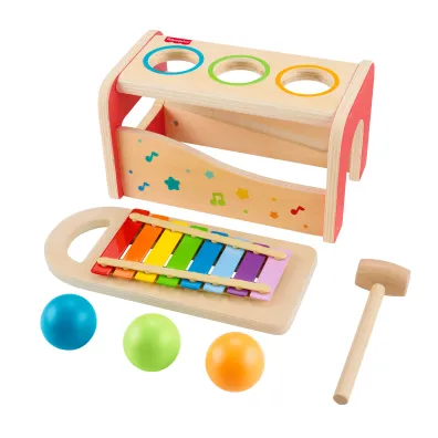Fisher-Price. Drewniane cymba�ki z przebijakiem