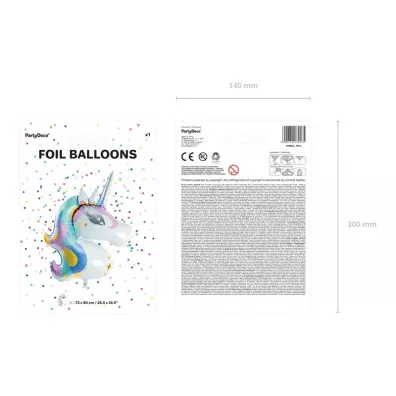 PartyDeco Balon foliowy Jednoro�ec 73x90cm