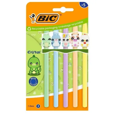 D�ugopis Cristal Figurine 1mm niebieski 5 szt BIC