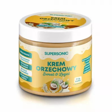 Supersonic Krem orzechowy o smaku biaej czekolady z owocami tropikalnymi 160 g