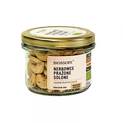 Biossom Orzechy nerkowca praone i solone 120 g Bio