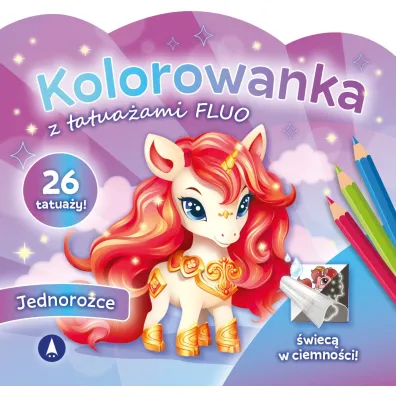 Malowanka 200X190 Kolorowanka z tatua�ami FLUO Jednoro�ce SKRZAT 077575