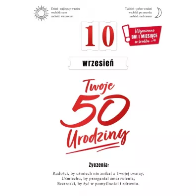 Armin Style Karnet Urodziny 50 wymienne cyfry