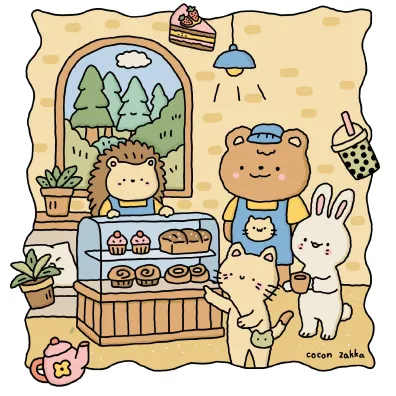 Urocza kawiarenka. Sweet & cozy coloring