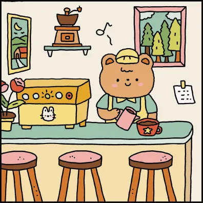 Urocza kawiarenka. Sweet & cozy coloring