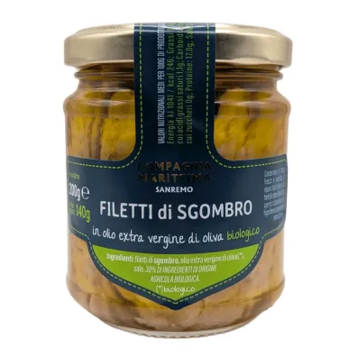 Compagnia Mediterranea Makrela filety w oliwie z oliwek extra virgin (s�oik) 140 g Bio