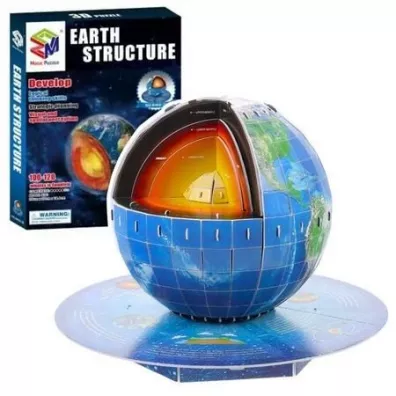 Puzzle 3D edukacyjne planeta ziemia 50el Leantoys
