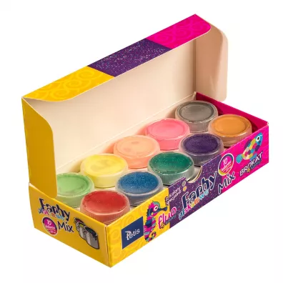 Tetis Farby plakatowe fluo/brokat/kolory specjalne 10 x 20 ml