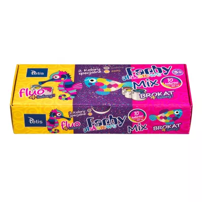 Tetis Farby plakatowe fluo/brokat/kolory specjalne 10 x 20 ml