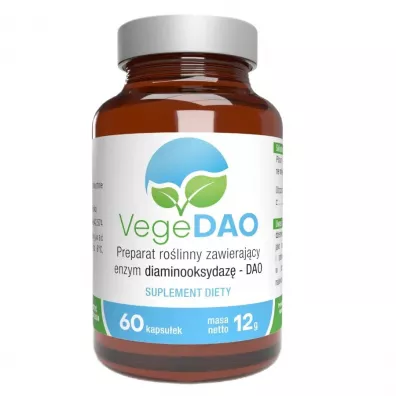 VegeDAO Preparat ro�linny zawieraj�cy enzym diaminooksydaz� Suplement diety 60 kaps.