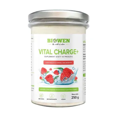 Biowen Elektrolity o smaku malinowym w proszku vital charge+ Suplement diety 250 g