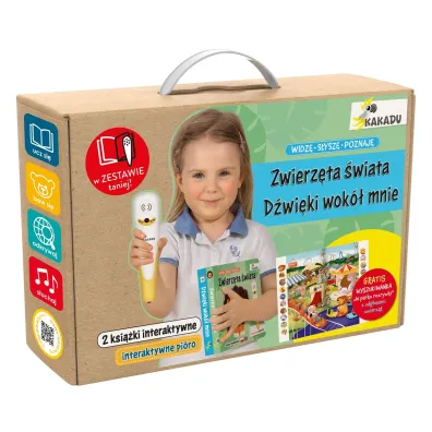 M�wi�ca ksi��ka interaktywna &bdquo;Widz�, s�ysz�, poznaj�. D�wi�ki wok� mnie i Zwierz�ta �wiata&rdquo; (zestaw z pi�rem Kakadu)