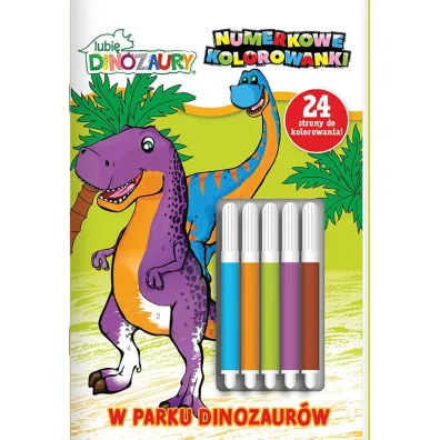 W parku dinozaur�w. Lubi� Dinozaury. Numerkowe kolorowanki