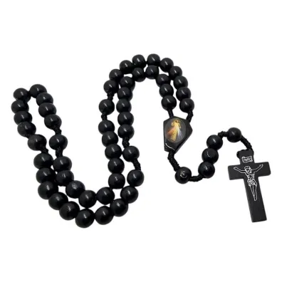 R�aniec drewniany czarny - Jezu ufam Tobie