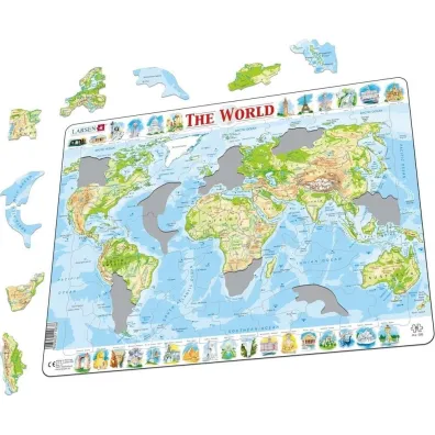 Puzzle 80 el. Mapa topograficzna �wiata Larsen