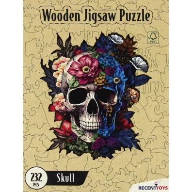 Puzzle 232 drewniane Czaszka Recent Toys