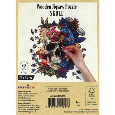 Puzzle 232 drewniane Czaszka Recent Toys
