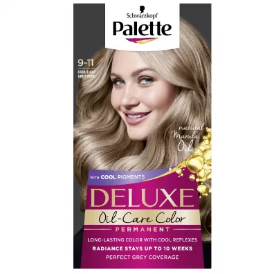 Palette Deluxe Oil-Care Color farba do wosw trwale koloryzujca z mikroolejkami 9-11 Chodny Lekki Rany Blond