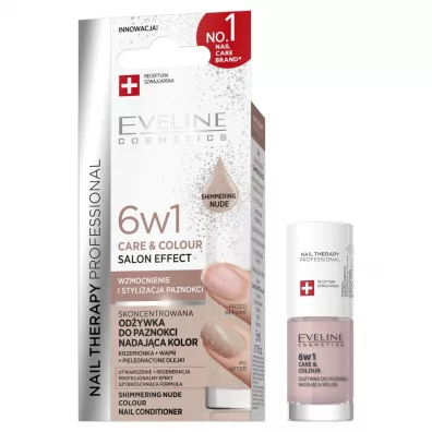 Eveline Cosmetics EVELINE_Nail Therapy 6w1 Care & Colour skoncentrowana odywka do paznokci Shimmering Nude 5 ml