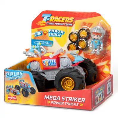 T-Racers Car + Power Trucks Mega Striker Magic Box