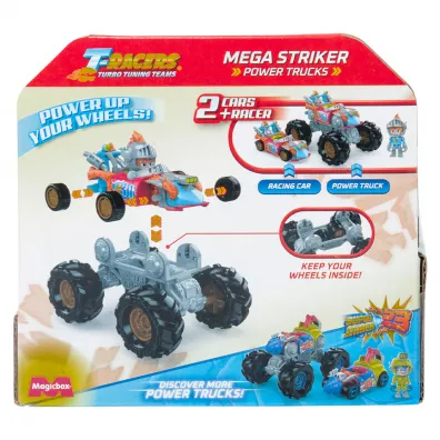 T-Racers Car + Power Trucks Mega Striker Magic Box