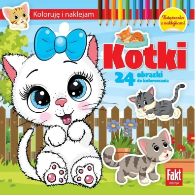Koloruj i naklejam. Kotki