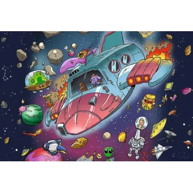 Puzzle UFT 100 el. Gondu� w rakiecie Rodzina Treflik�w 16543