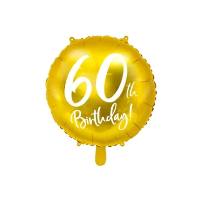 PartyDeco Balon foliowy 60th Birthday z�oty 45cm