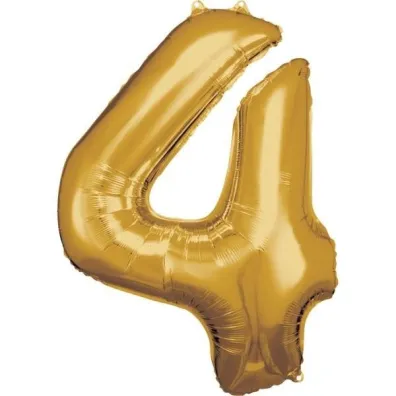 Amscan Balon foliowy cyfra 4 z�ota 65x86cm