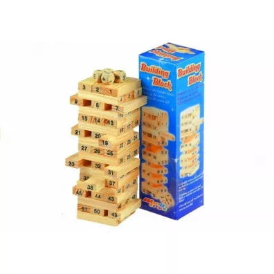 Wiea drewniana 48 klockw Liczby gra zrcznociowa 737 Lean Toys