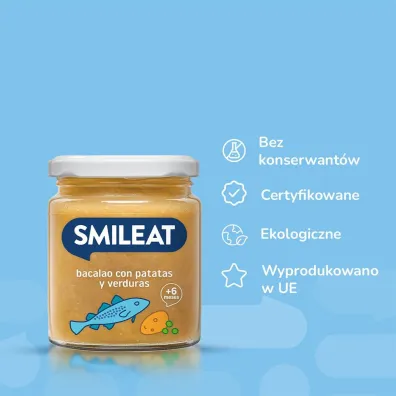 Smileat S�oiczek z dorszem, bio ziemniakami i bio warzywami 6 m+ 230 g Bio