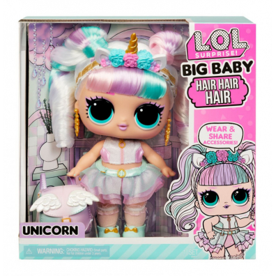 LOL Surprise Big Baby Hair Hair Hair Doll Unicorn Mga Entertainment