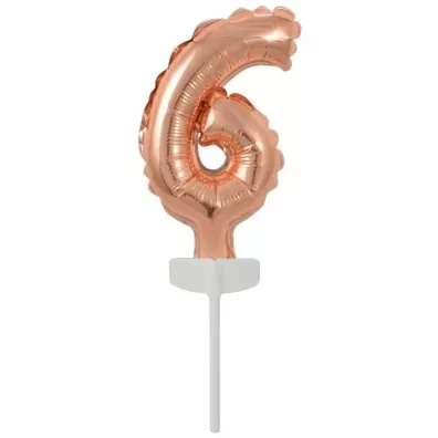 Amscan Balon foliowy mini cyfra 6 r�owe z�oto 7x12cm