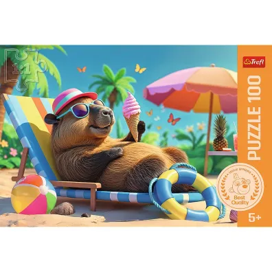Puzzle 100 el. Relaks w stylu kapibary Trefl