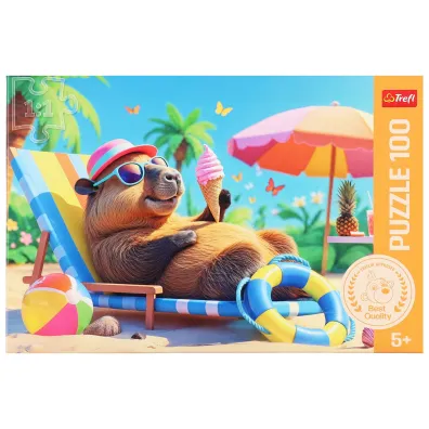 Puzzle 100 el. Relaks w stylu kapibary Trefl