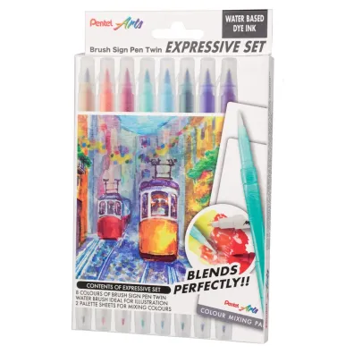 Pentel Pisaki p�dzelkowe Brush SESW30-ST8LSPL 8 kolor�w