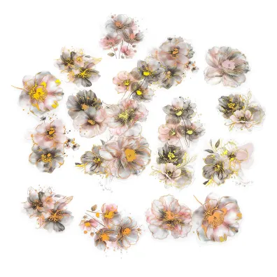 Dalprint Naklejki po�yskuj�ce Pet Kwiaty Gray Powder 20 szt.