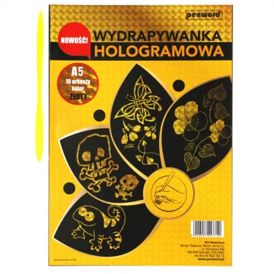 Zestaw kreatywny Wydrapywanka A5/10ARK holograf z�ota FOL SDM 427710 Polsirhurt