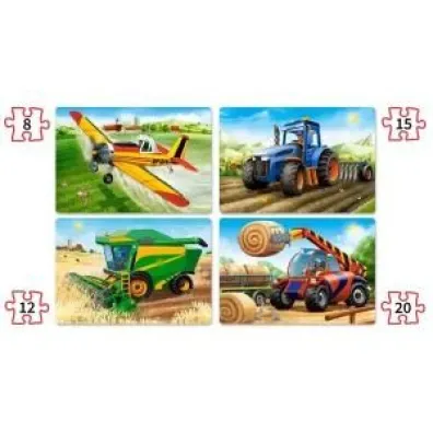 Puzzle maxi 4w1 - Maszyny rolnicze (8+12+15+20 el.) Castorland