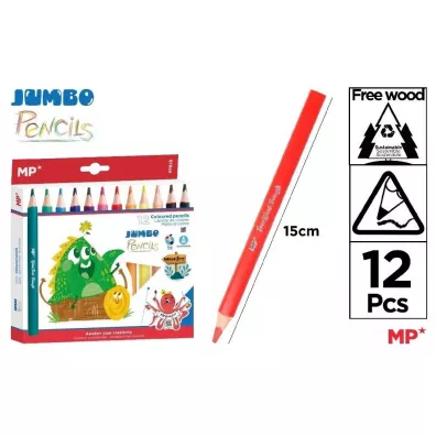 Mp Main Paper Kredki o��wkowe Jumbo 12 kolor�w