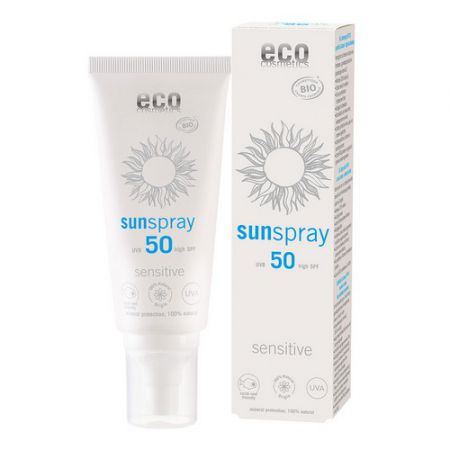 Eco Cosmetics SPF 50 Spray na soce Sensitive, z granatem i olejem z pestek maliny, 100 ml