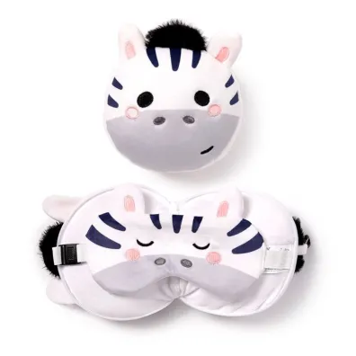 Puckator Pluszowa poduszka podr�na z opask� na oczy "Relaxeazzz" - Bali Zebra